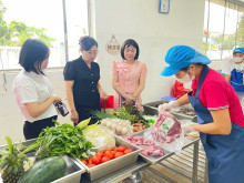 Trụ sở Trường Mầm non Tân Ước đón đoàn giám sát An toàn thực phẩm, công tác bán trú