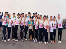 CBGVNV trường Mầm non Tân Ước tham gia giải chạy báo Hà Nội mới lần thứ 51