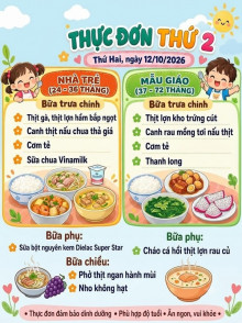 Ngày đầu tuần mới với thực đơn đầy dinh dưỡng của các con