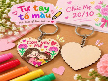 🌈🎨 BÉ TÔ MÀU MÓC KHÓA XINH YÊU CHÀO MỪNG NGÀY 20/10 💖