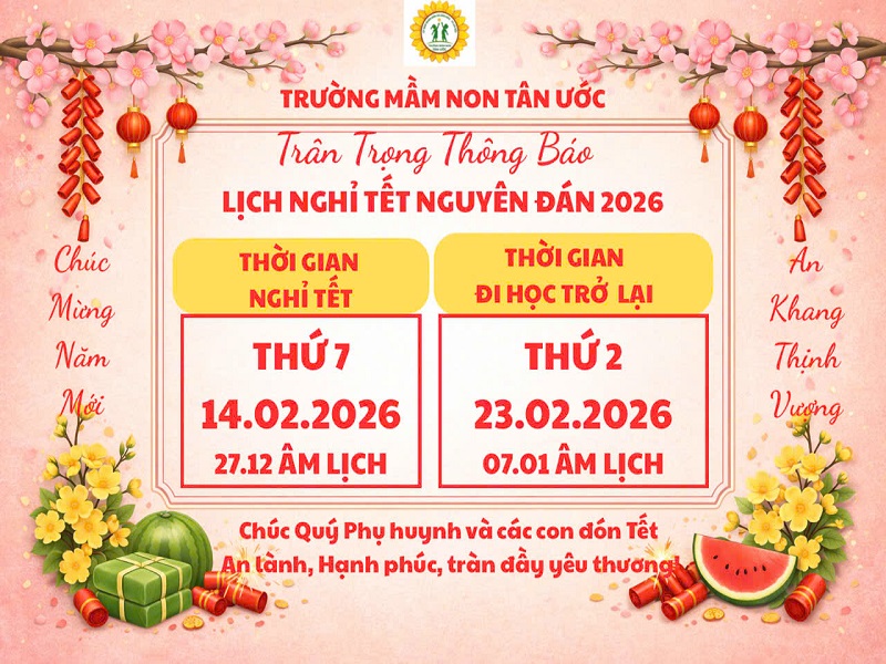 Thông báo Lịch nghỉ Tết Nguyên Đán 2026