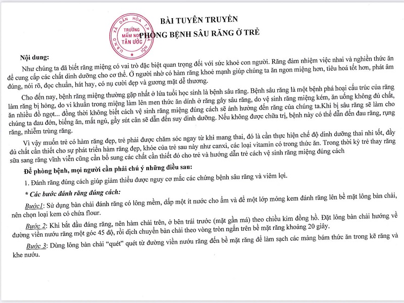 Bai tuyen truyen benh sau rang