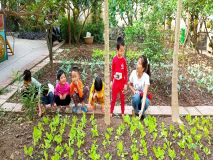 Hoạt động ngoài trời của các bé lớp B4