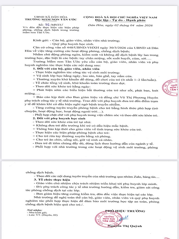 Cong van ve viec don doc phong chong dich benh