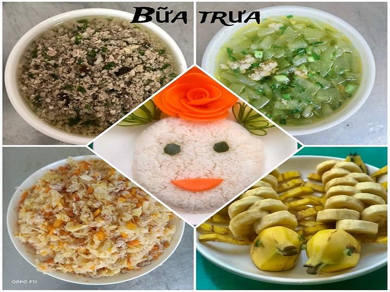 Thực đơn bữa trưa của các bé